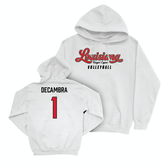 Louisiana Women's Volleyball White Script Hoodie  - Siena DeCambra