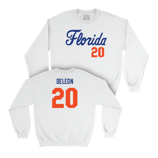 Florida Women's Soccer White Script Crew   - Anna Deleon