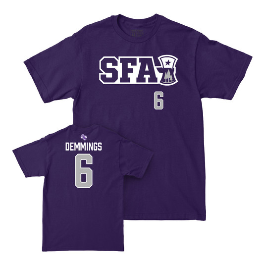 SFA Football Purple Sideline Tee - Charles Demmings