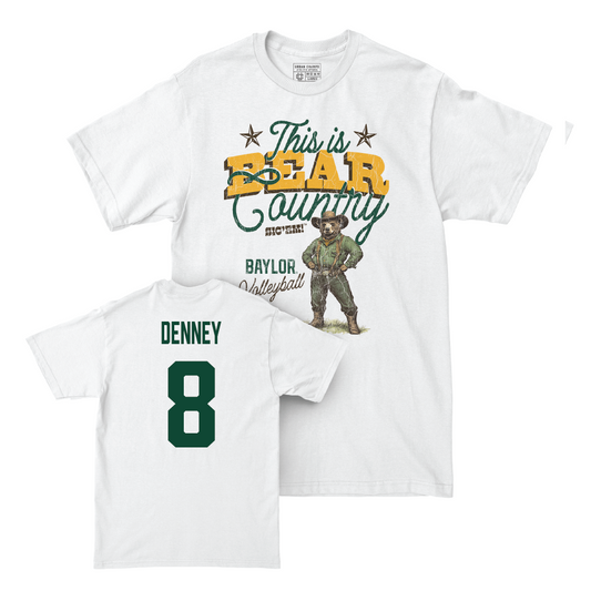 Baylor Women's Volleyball 'This is Bear Country' White Comfort Colors Tee - Brianna Denney