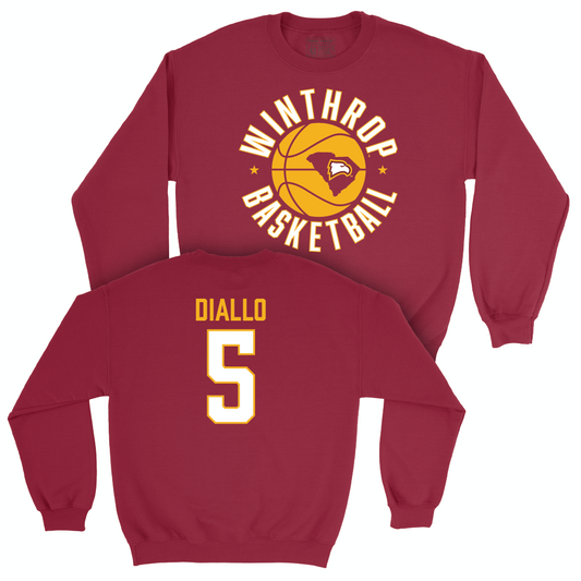 Winthrop Men's Basketball Maroon Hardwood Crew - Yoro Diallo