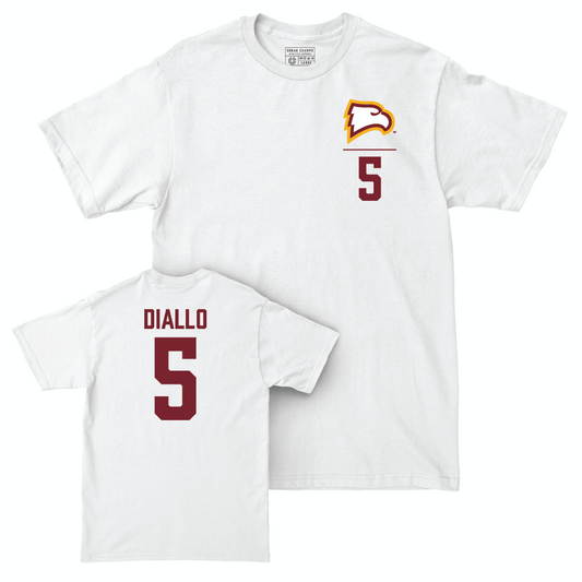 Winthrop Men's Basketball White Logo Comfort Colors Tee - Yoro Diallo