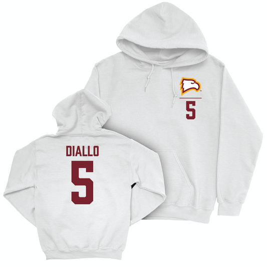 Winthrop Men's Basketball White Logo Hoodie - Yoro Diallo