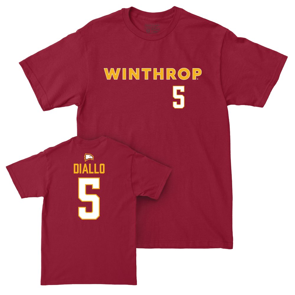 Winthrop Men's Basketball Maroon Sideline Tee - Yoro Diallo