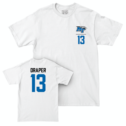 MTSU Women's Soccer White Logo Comfort Colors Tee  - Allie Draper