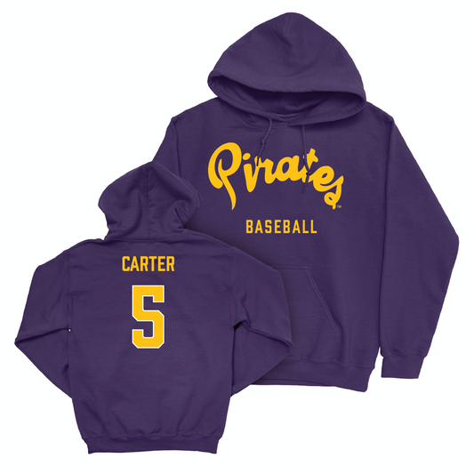 East Carolina Baseball Purple Script Hoodie - Bristol Carter Small