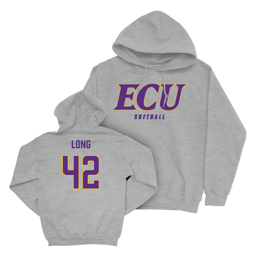 East Carolina Softball Sport Grey ECU Hoodie - Devin Long Small