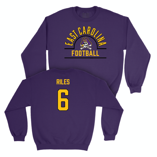 East Carolina Football Purple Arch Crew - Desirrio Riles Small