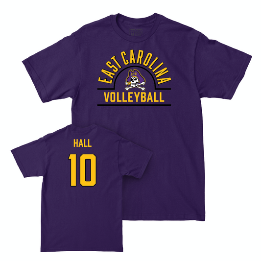 East Carolina Women's Volleyball Purple Arch Tee - Jennings Hall Small