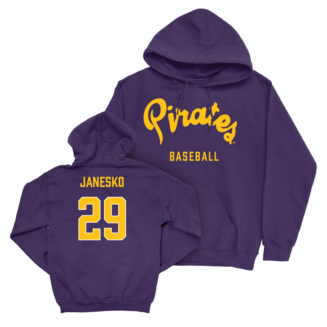 East Carolina Baseball Purple Script Hoodie - Jason Janesko Small