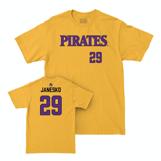 East Carolina Baseball Gold Pirates Tee - Jason Janesko Small