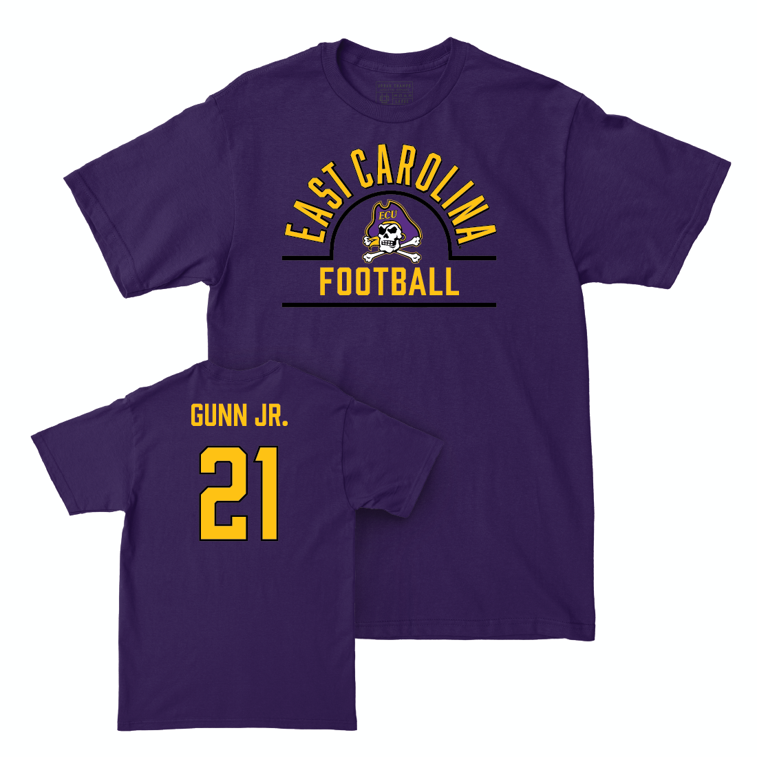 East Carolina Football Purple Arch Tee - Marlon Gunn Jr. Small