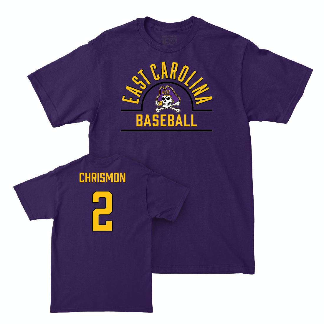 East Carolina Baseball Purple Arch Tee - Nathan Chrismon Small