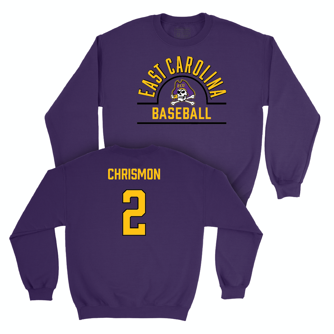 East Carolina Baseball Purple Arch Crew - Nathan Chrismon Small