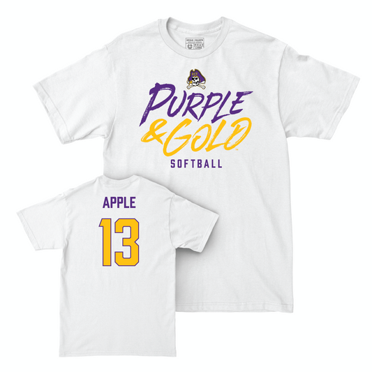 East Carolina Softball White Color Rush Comfort Colors Tee - Taylor Apple Small