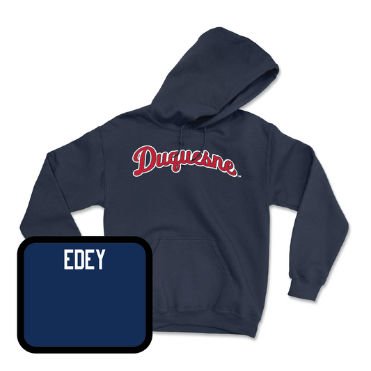 Duquesne Track & Field Navy Script Hoodie - Spencer Edey