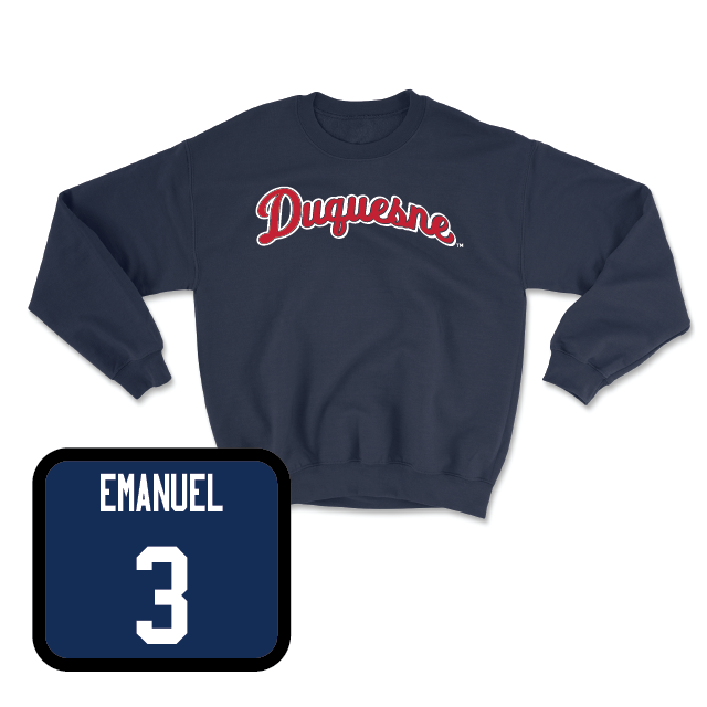 Duquesne Men's Soccer Navy Script Crew - Jack Emanuel