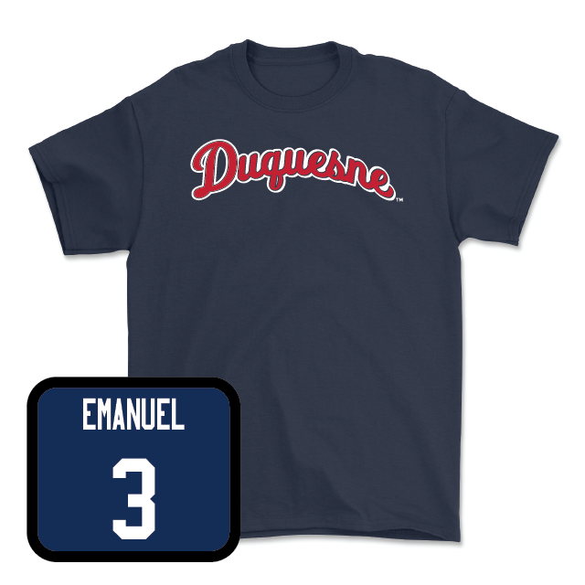 Duquesne Men's Soccer Navy Script Tee - Jack Emanuel