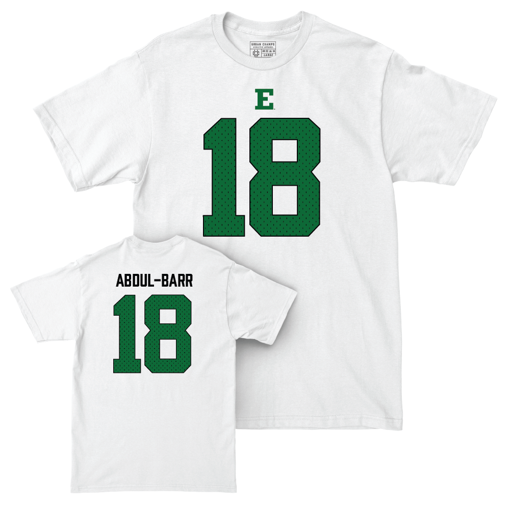 Eastern Michigan Football White Blitz Comfort Colors Tee - Ali Abdul-Barr Small