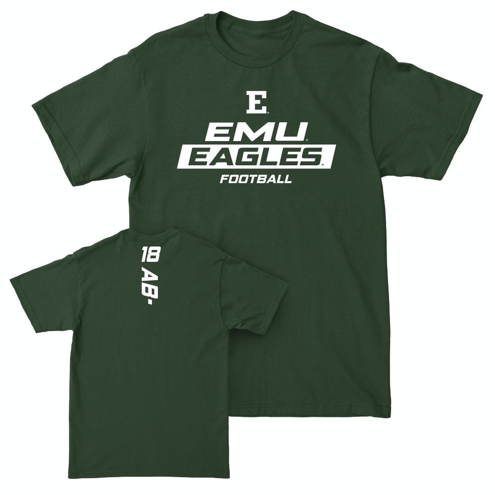 Eastern Michigan Football Green Rush Tee - Ali Abdul-Barr Small