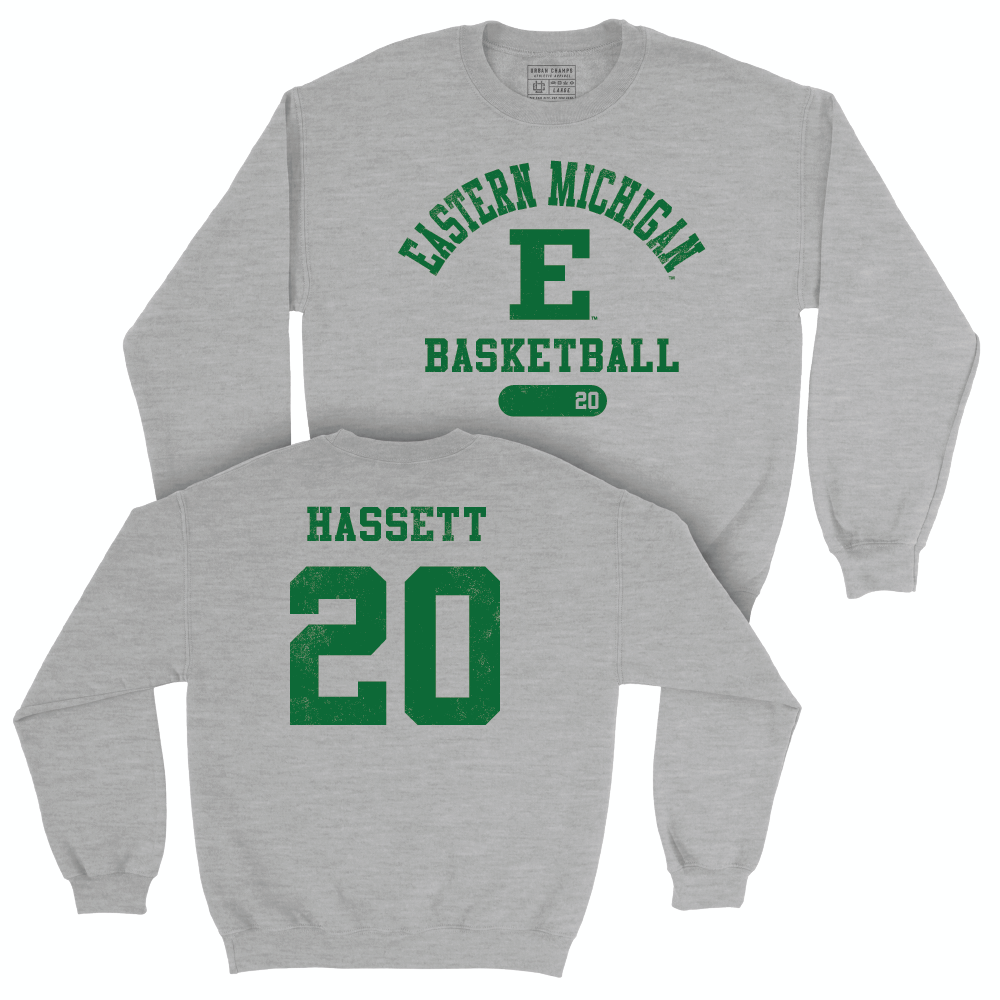 Eastern Michigan Women's Basketball Sport Grey Varsity Crew - Ashley Hassett Small