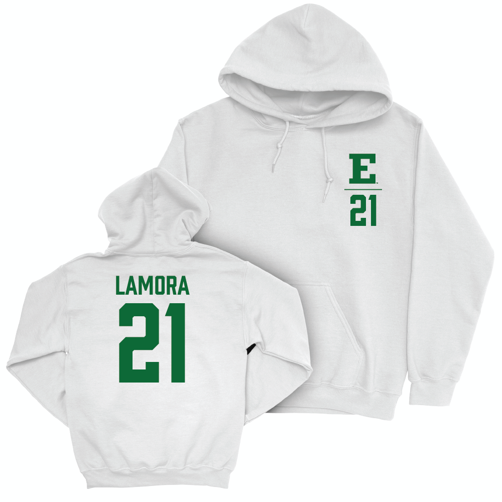 Eastern Michigan Women's Basketball White Logo Hoodie - Adrien LaMora Small