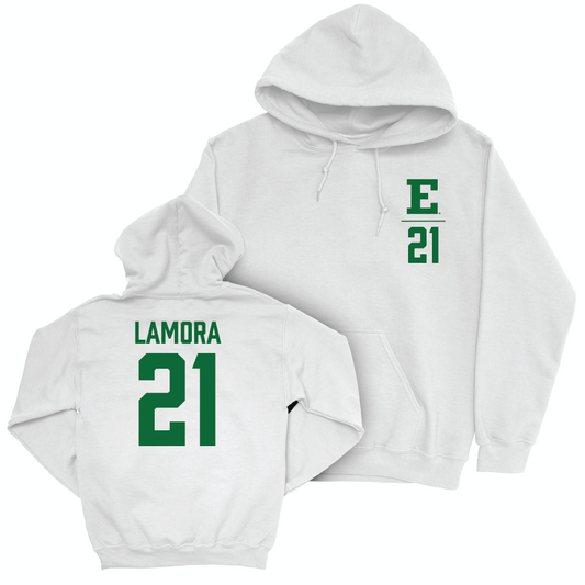 Eastern Michigan Women's Basketball White Logo Hoodie - Adrien LaMora Small