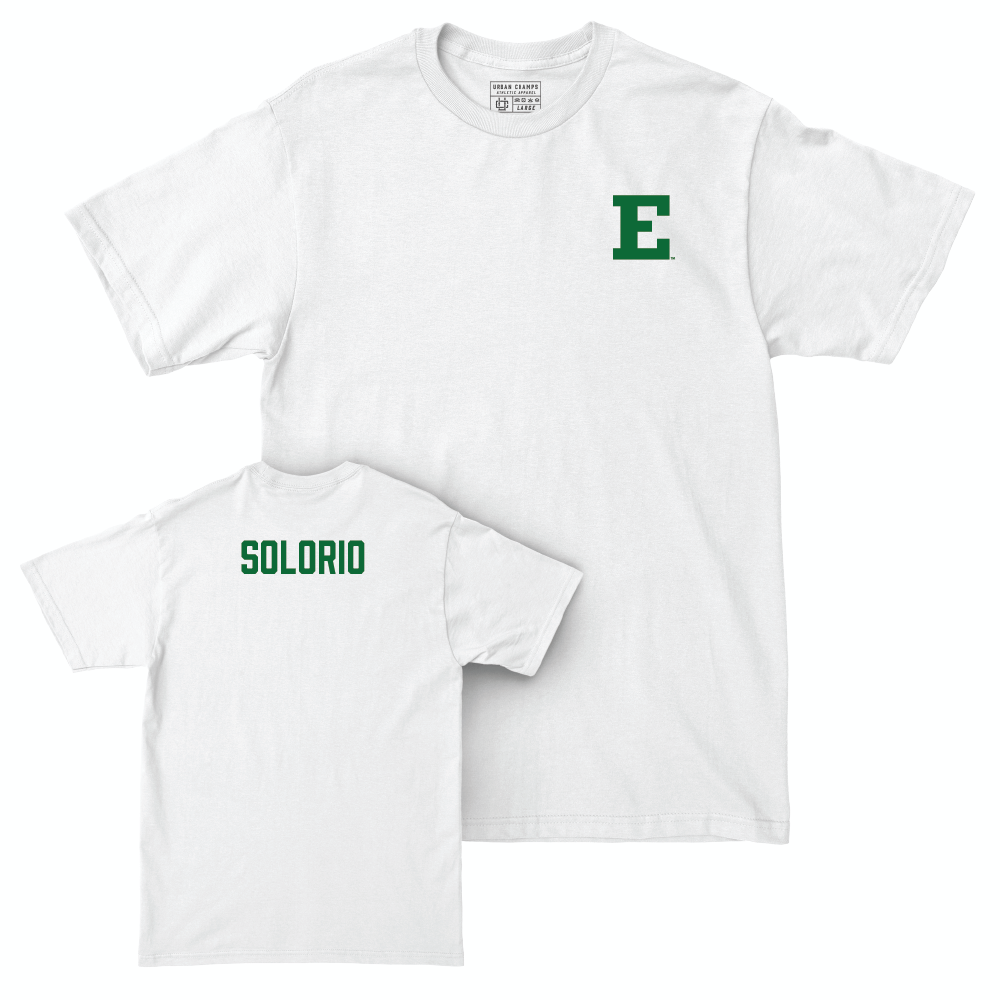 Eastern Michigan Women's Gymnastics White Logo Comfort Colors Tee - Analiah Solorio Small