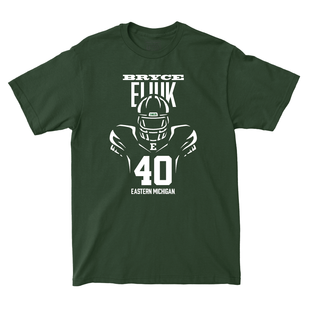 Eastern Michigan Football Green End Zone Tee - Bryce Eliuk Small