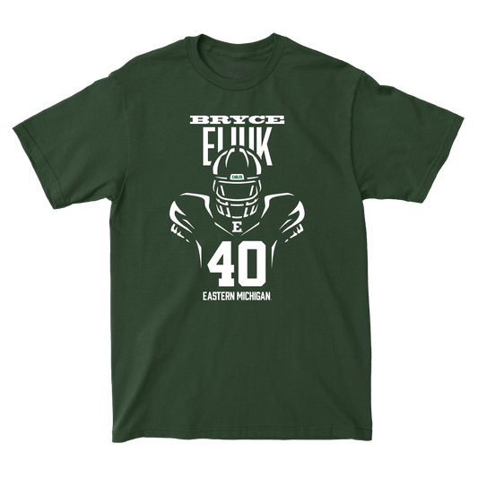 Eastern Michigan Football Green End Zone Tee - Bryce Eliuk Small