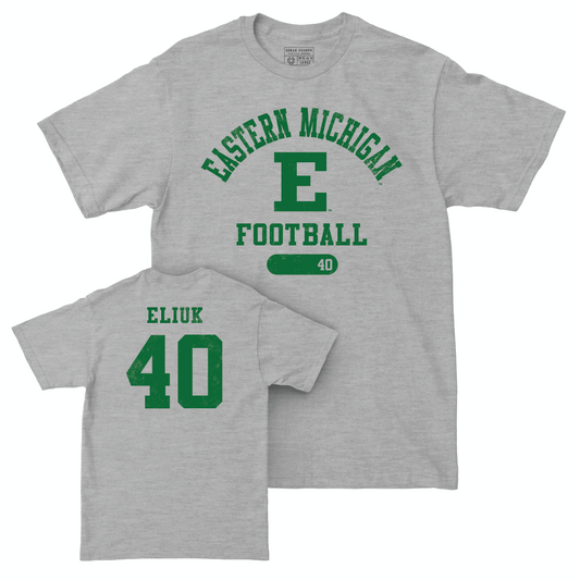 Eastern Michigan Football Sport Grey Varsity Tee - Bryce Eliuk Small