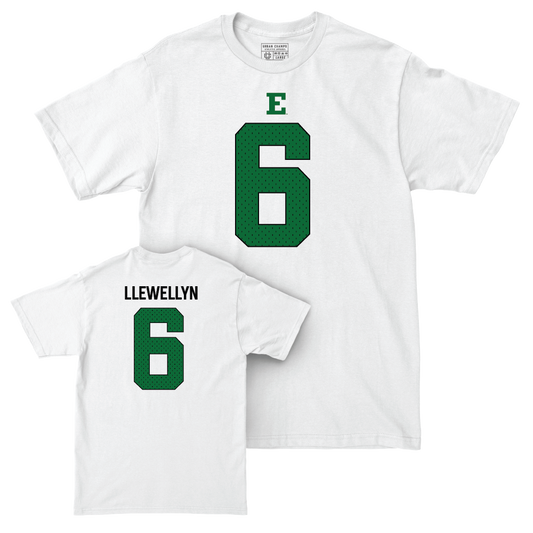 Eastern Michigan Football White Blitz Comfort Colors Tee - Bryce Llewellyn Small