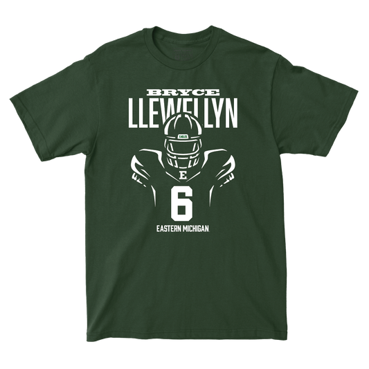 Eastern Michigan Football Green End Zone Tee - Bryce Llewellyn Small