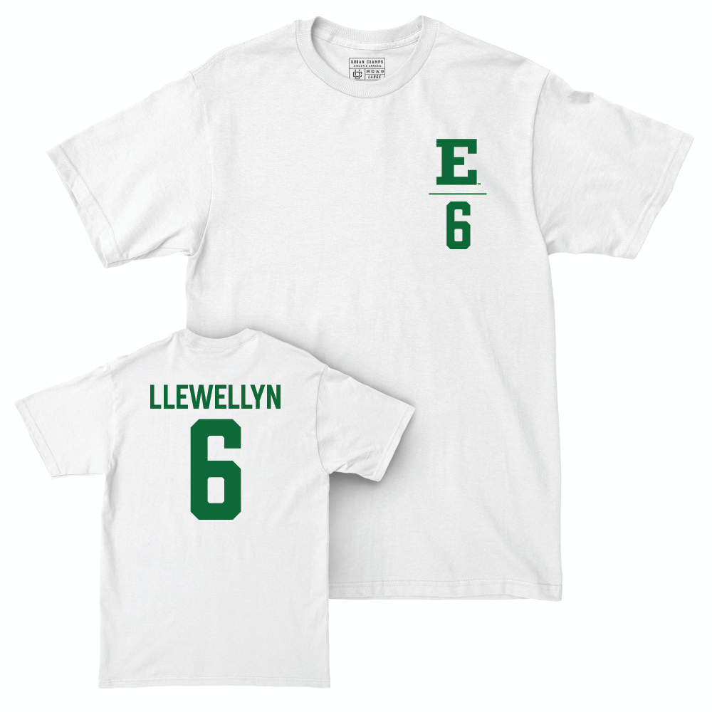 Eastern Michigan Football White Logo Comfort Colors Tee - Bryce Llewellyn Small