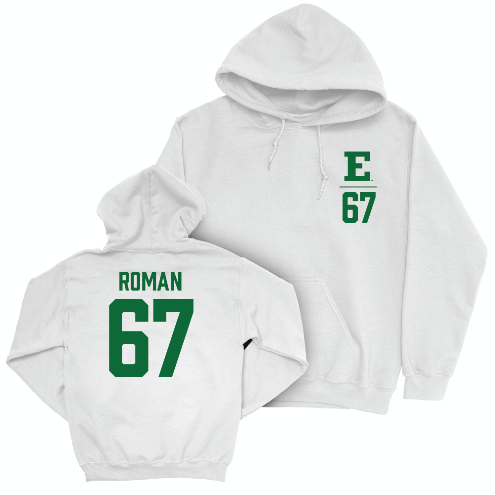 Eastern Michigan Football White Logo Hoodie - Broderick Roman Small