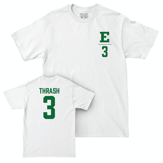 Eastern Michigan Women's Basketball White Logo Comfort Colors Tee - Brooklyn Thrash Small