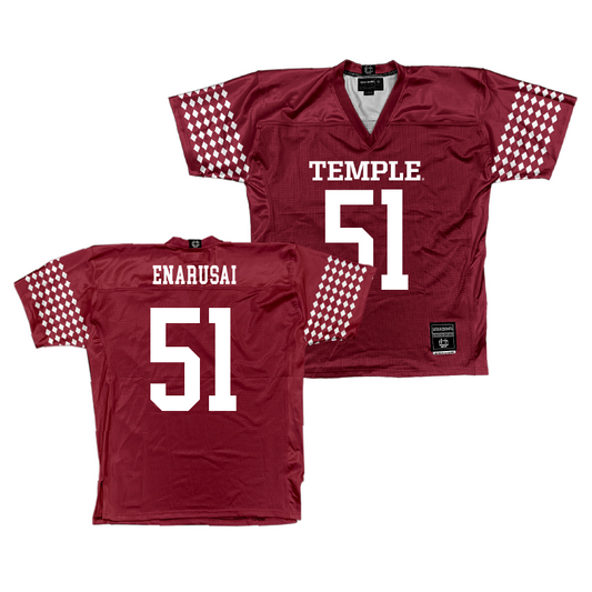 Temple Cherry Football Jersey - Brandon Enarusai | #51