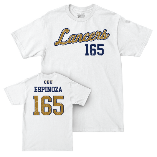 CBU Wrestling White Script Comfort Colors Tee - Mason Espinoza