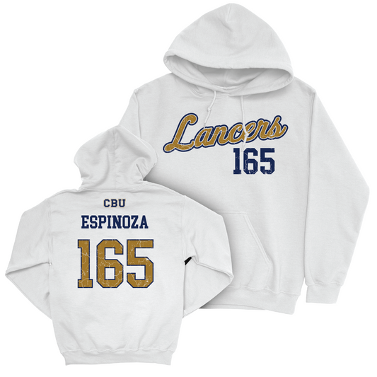 CBU Wrestling White Script Hoodie - Mason Espinoza