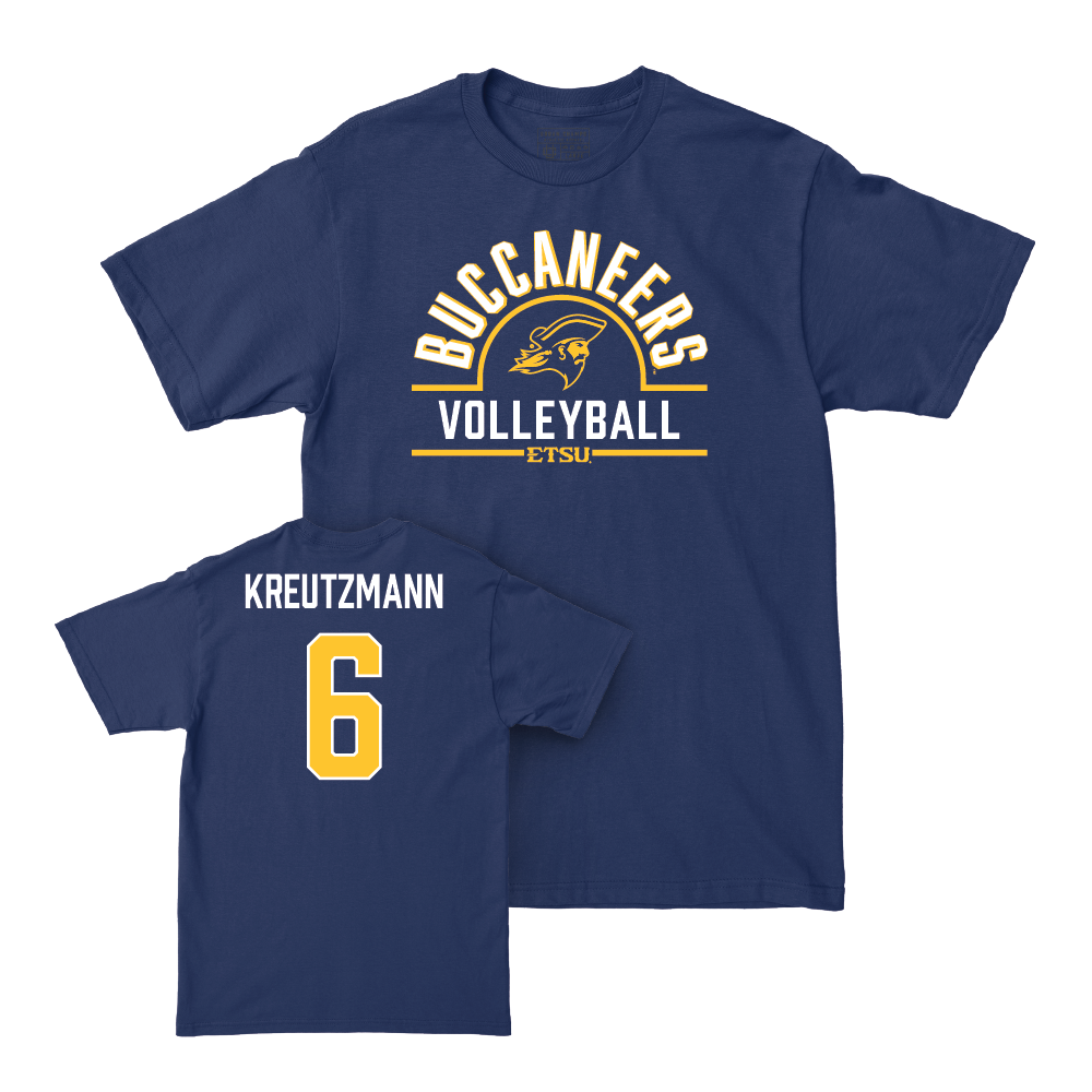 ETSU Women's Volleyball Navy Arch Tee - Alex Kreutzmann Small