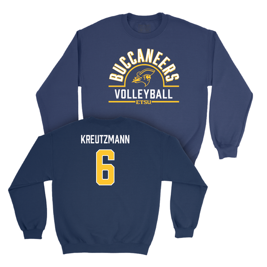 ETSU Women's Volleyball Navy Arch Crew - Alex Kreutzmann Small