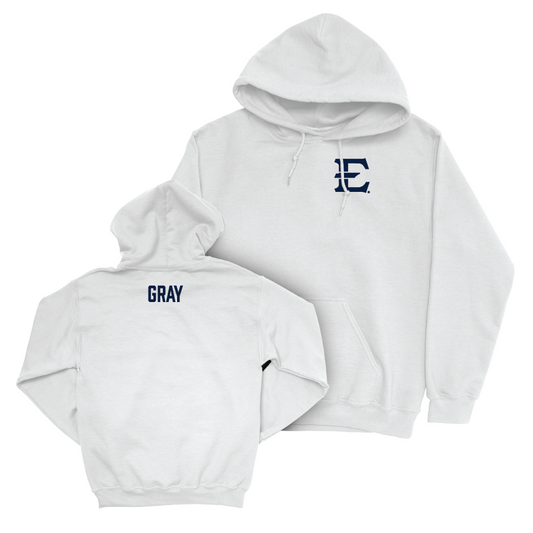 ETSU Women's Track & Field White Logo Hoodie - Bonita Gray Small