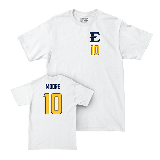 ETSU Women's Basketball White Logo Comfort Colors Tee - Courtney Moore Small