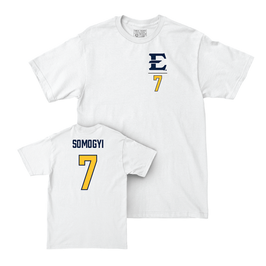 ETSU Women's Soccer White Logo Comfort Colors Tee - Sydney Somogyi Small