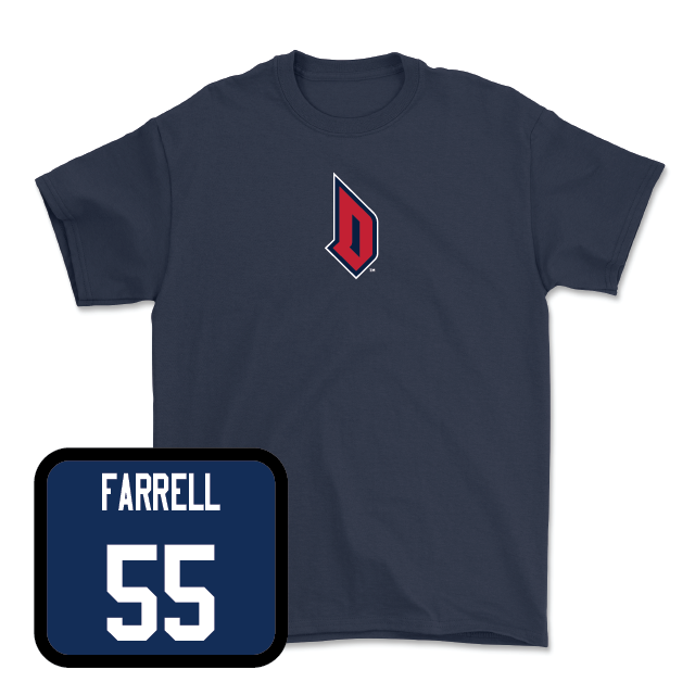 Duquesne Football Navy Monogram Tee - Jackson Farrell