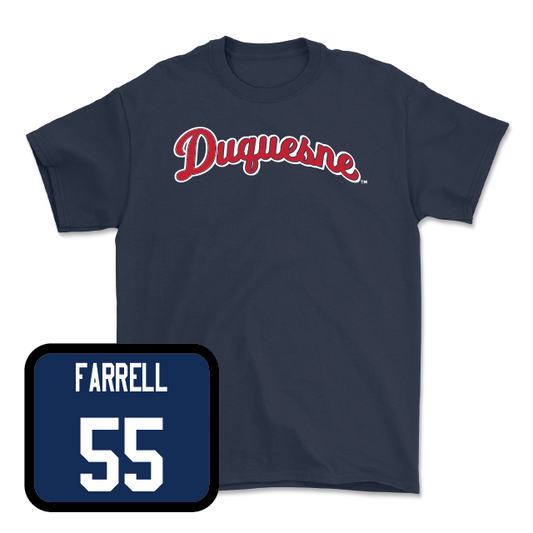 Duquesne Football Navy Script Tee - Jackson Farrell