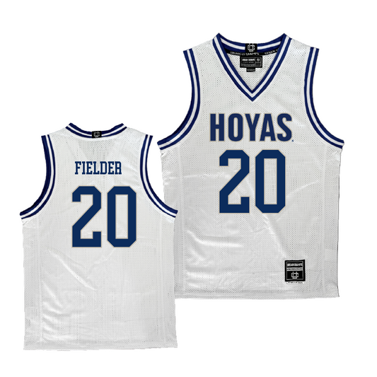 Georgetown Men's Basketball White Jersey - Drew Fielder