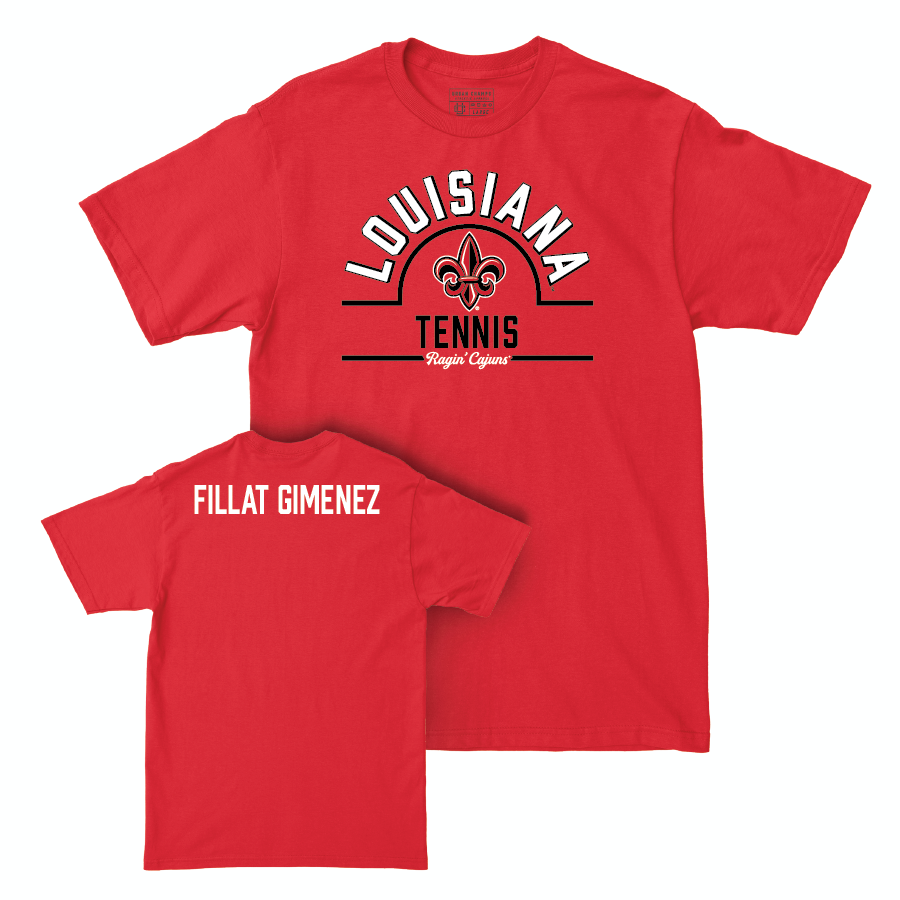 Louisiana Men's Tennis Red Arch Tee  - Oriol Fillat Gimenez