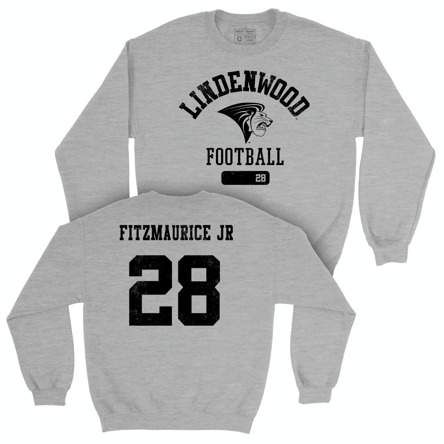 Lindenwood Football Sport Grey Varsity Crew - Brian Fitzmaurice Jr