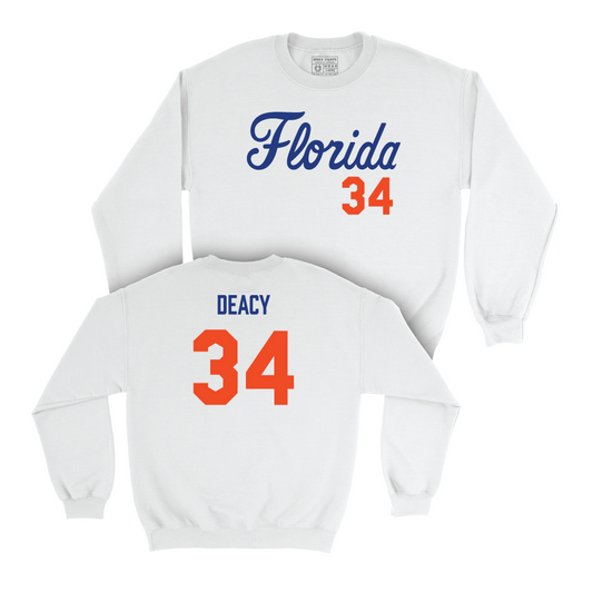 Florida Women's Lacrosse White Script Crew - Alyssa Deacy Small